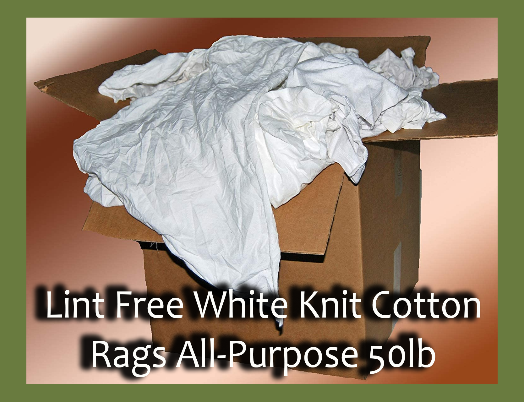 Lint Free White Knit Cotton Rags- 50 Lb. Box